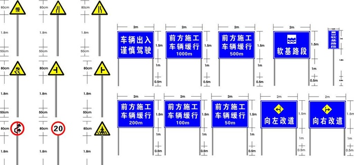 道路交通指示牌图片cdr矢量模版下载