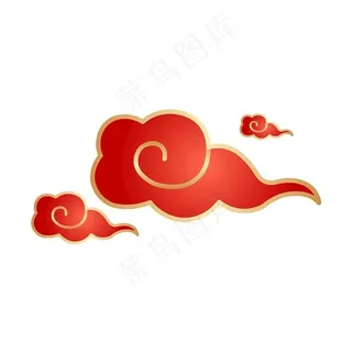 国潮元素红金祥云中国风图片