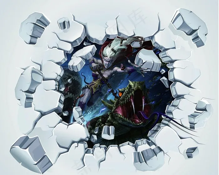 3D立体画 蛇妖图片(6803x5669)psd模版下载