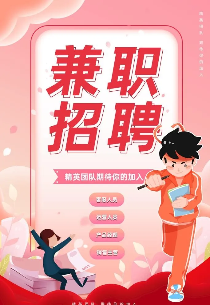 兼职招聘图片(3543x5315)psd模版下载