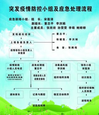 突发疫情防控小组及应急处理流程图片