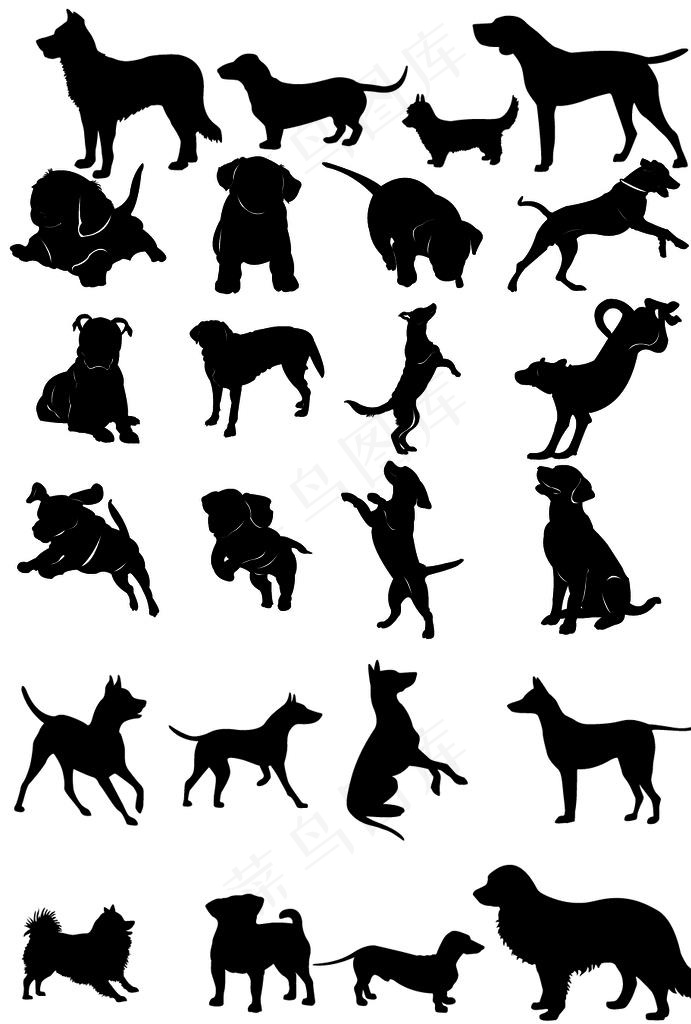 狗 剪影图片