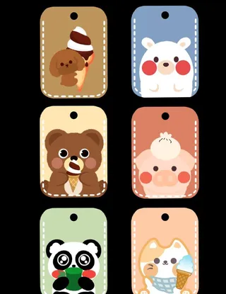 卡通动物图案卡套素材图片