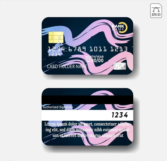 银行卡背景图片ai矢量模版下载