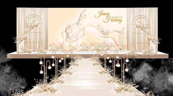 香槟色婚礼舞台图片 香槟色婚礼舞台图片