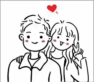 手绘情侣图片