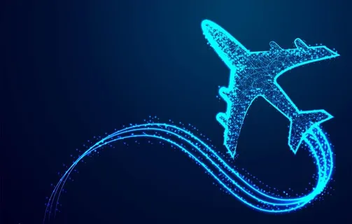 粒子飞机飞行科技背景图片