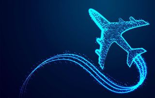 粒子飞机飞行科技背景图片