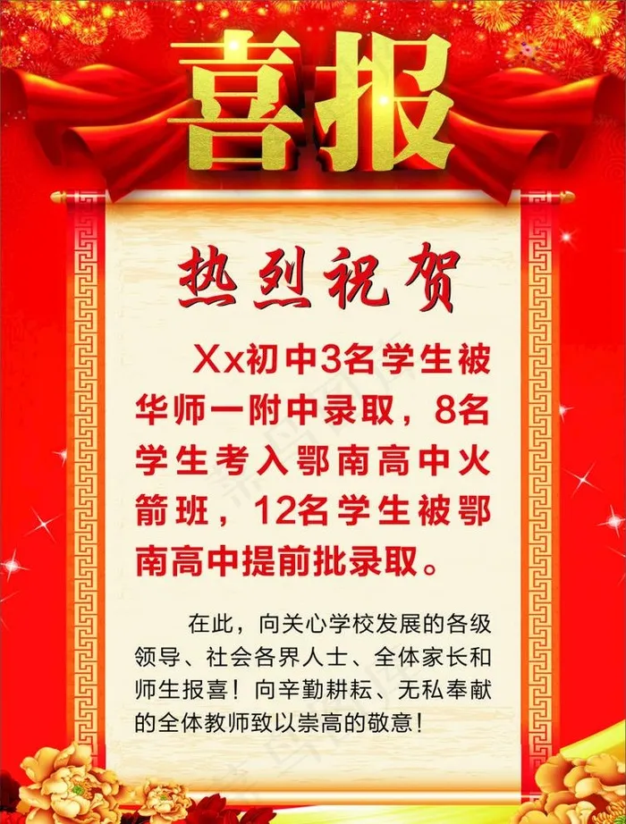 喜报  图片cdr矢量模版下载