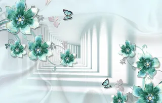 钻石花朵浪漫立体背景墙图片