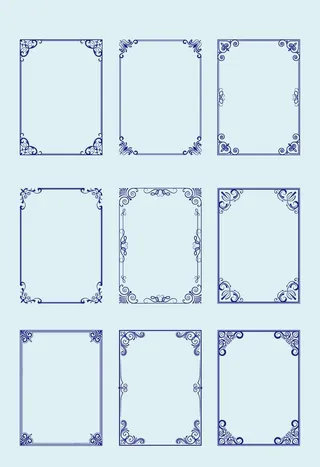 AI矢量中式边框花纹图片