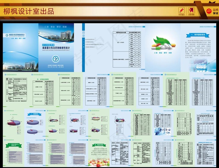 医院病原菌药敏统计画册设计(0×0像素())cdr矢量模版下载