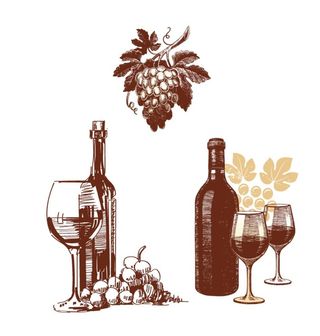 葡萄酒 酒杯素描图片