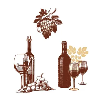 葡萄酒 酒杯素描图片 葡萄酒 酒杯素描图片