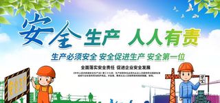 安全生产人人有责标语工地展板图片