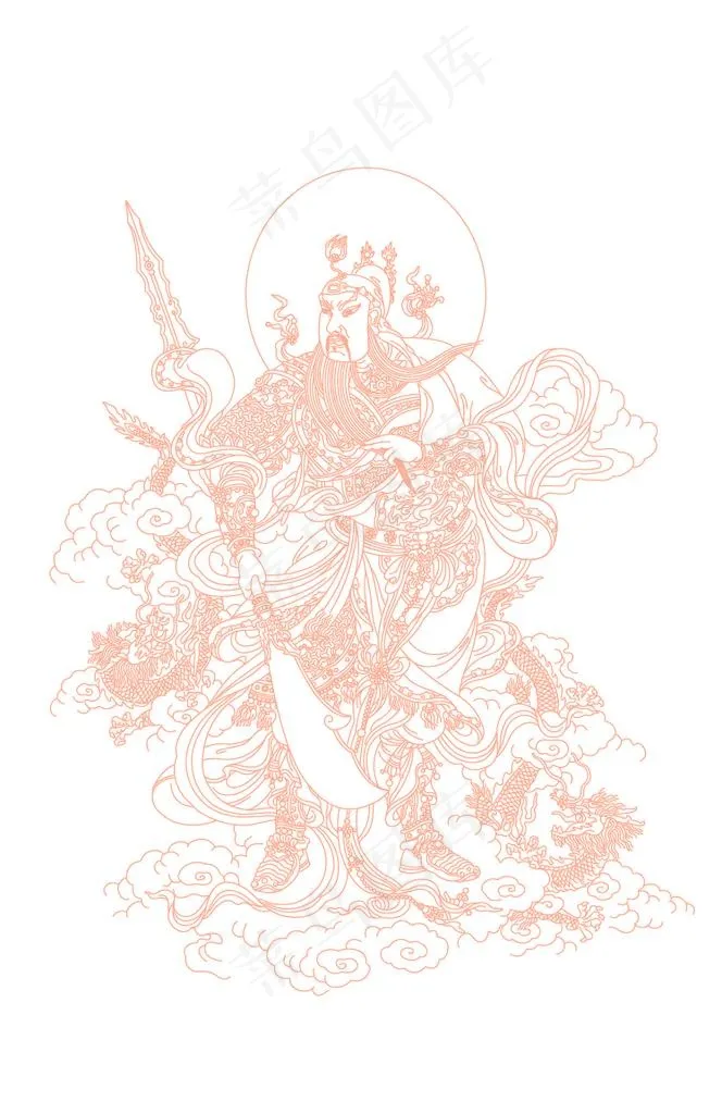 关公图片eps,ai矢量模版下载
