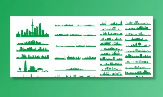 矢量城市剪影设计素材图片