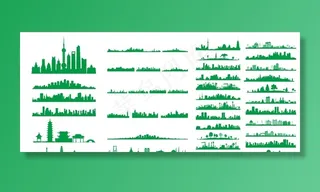 矢量城市剪影设计素材图片