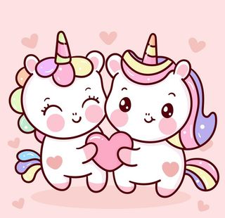 AI矢量可爱浪漫动物小马图片