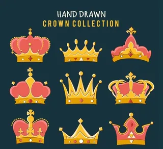 手绘王冠设计图片