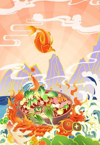 国潮美食海报图片