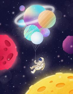 太空插画图片