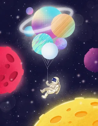 太空插画图片