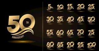 金色立体周年庆数字图片