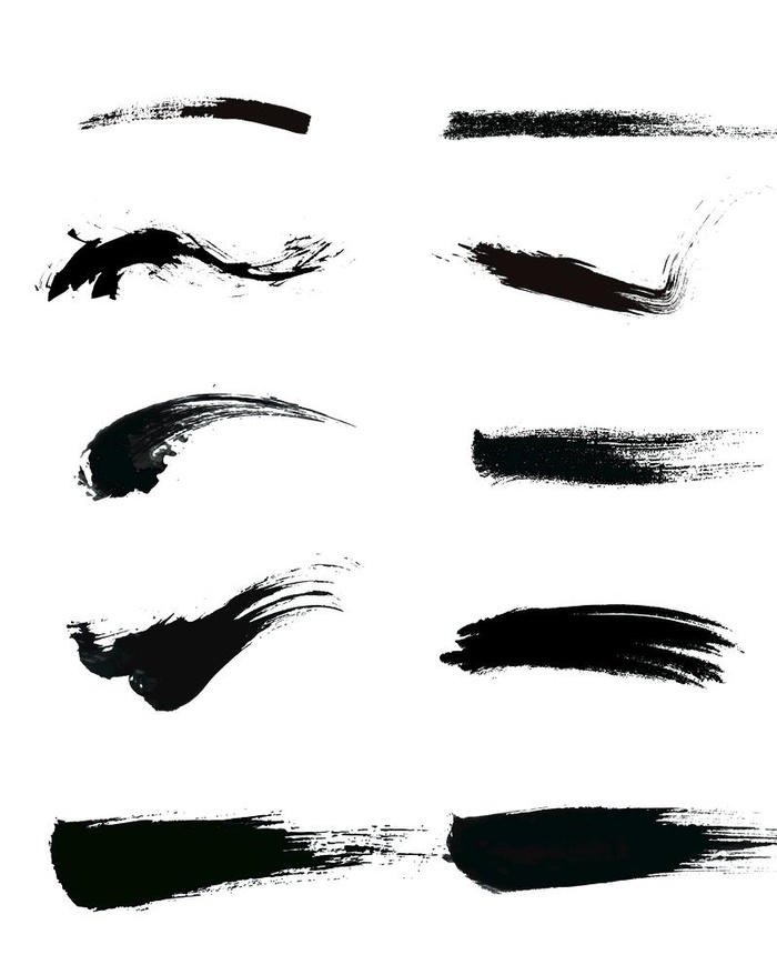 毛笔墨迹笔刷笔触图片