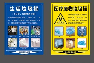 生活垃圾医疗废物垃圾桶图片