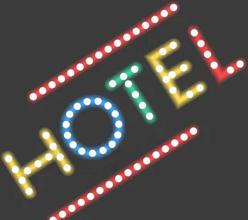 霓虹灯宾馆招牌图片