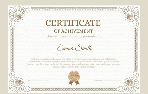 金色高档证书图片