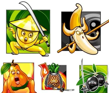 卡通水果武士矢量素材图片