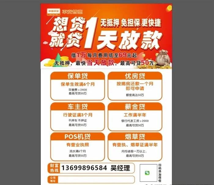 中国平安贷款图片cdr矢量模版下载