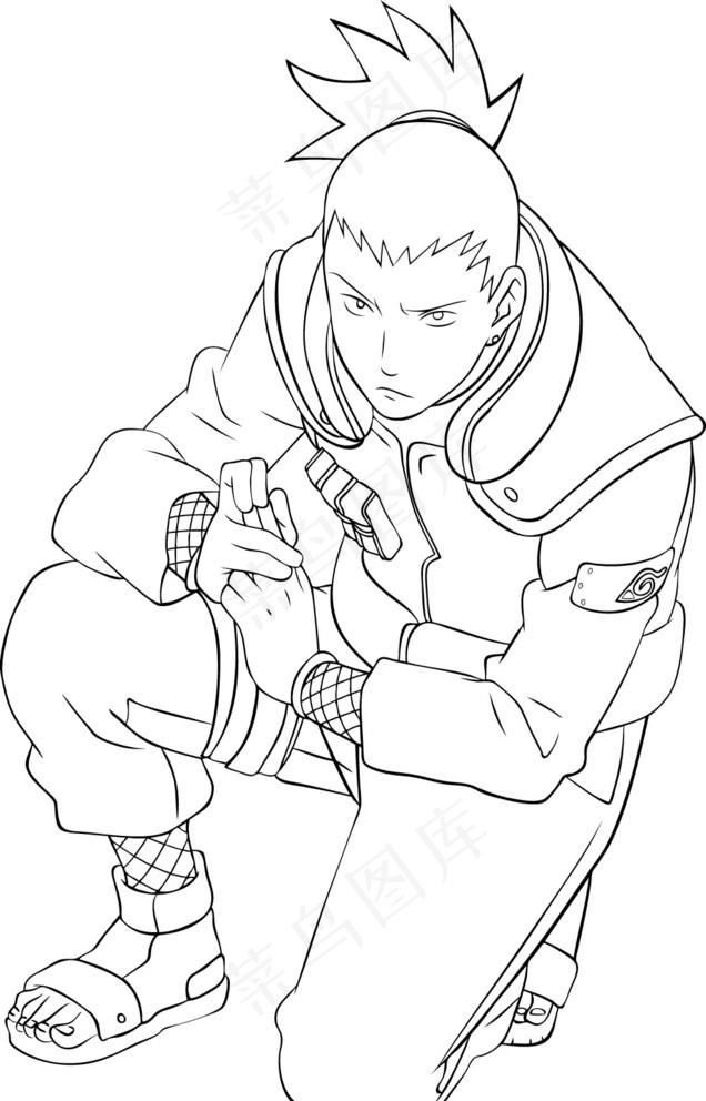 火影忍者 奈良鹿丸矢量图图片