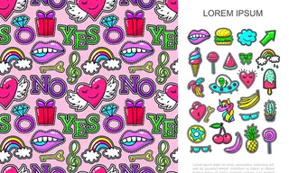 明亮的卡通贴纸图片