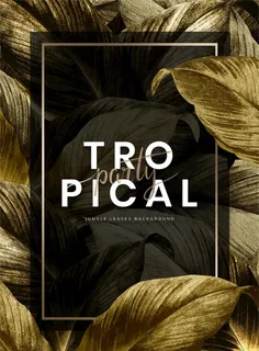 热带植物壁画背景图片