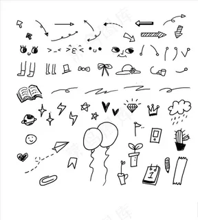 黑色卡通手绘插图图片 黑色卡通手绘插图图片