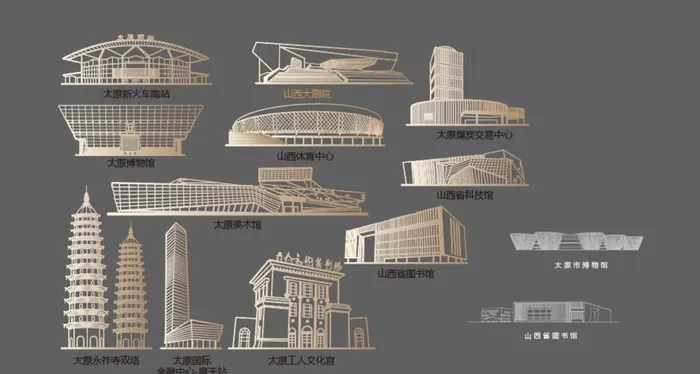 太原地标 建筑图片ai矢量模版下载