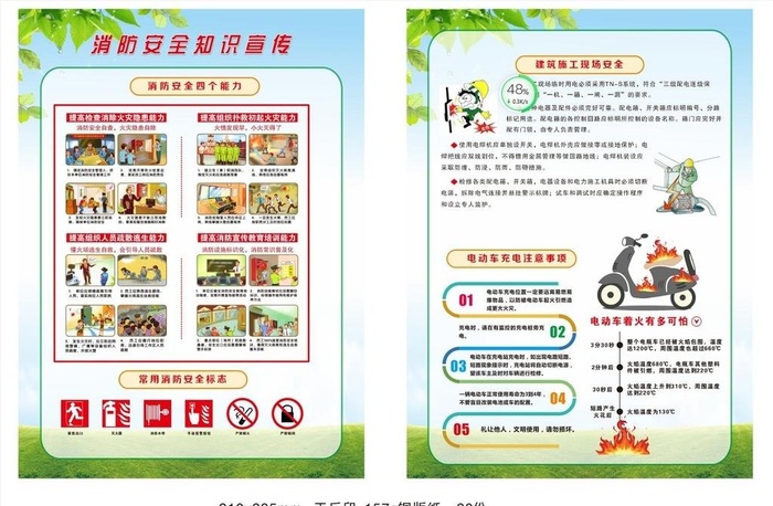 消防知识单页图片cdr矢量模版下载