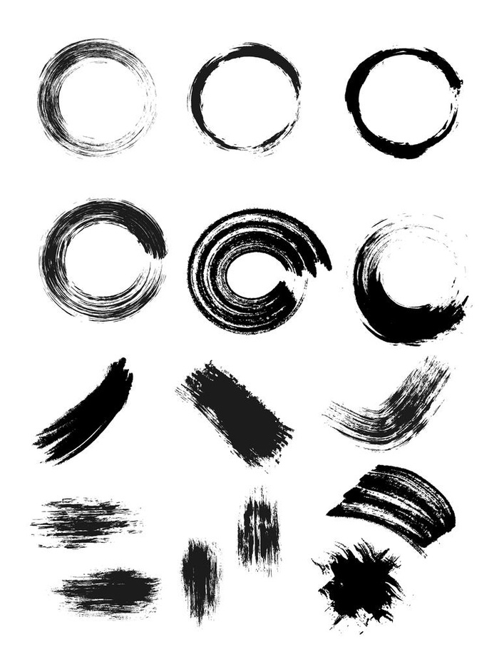 泼墨水墨毛笔墨迹水墨圆图片
