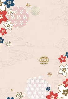 日式和风红色花纹背景图片