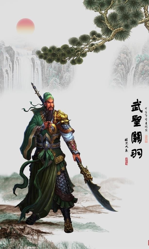 武圣关羽装饰画玄关图片(4287x6803)psd模版下载