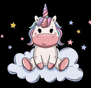 独角兽卡通动漫插画图片