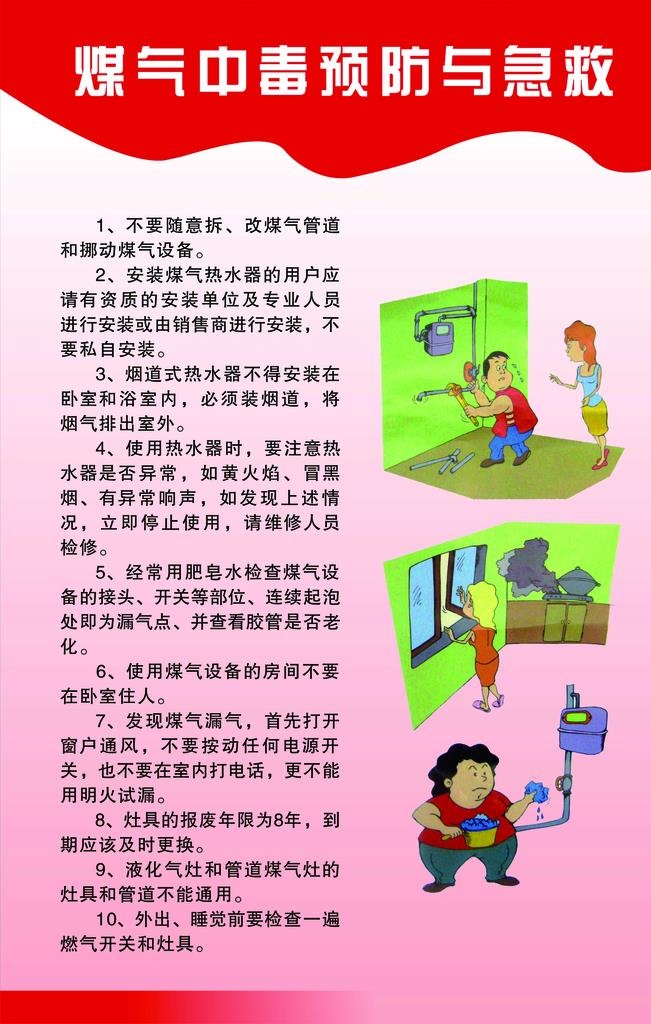 煤气中毒预防与急救图片