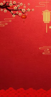 中国风新年红色海报背景图片