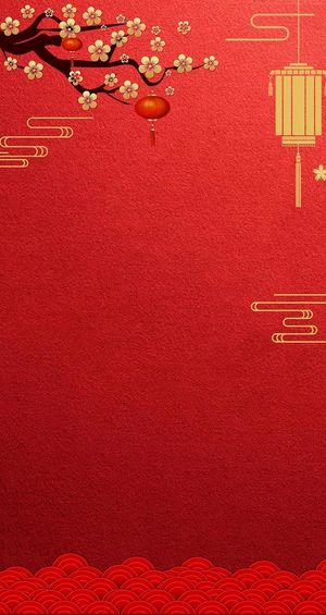 中国风新年红色海报背景图片