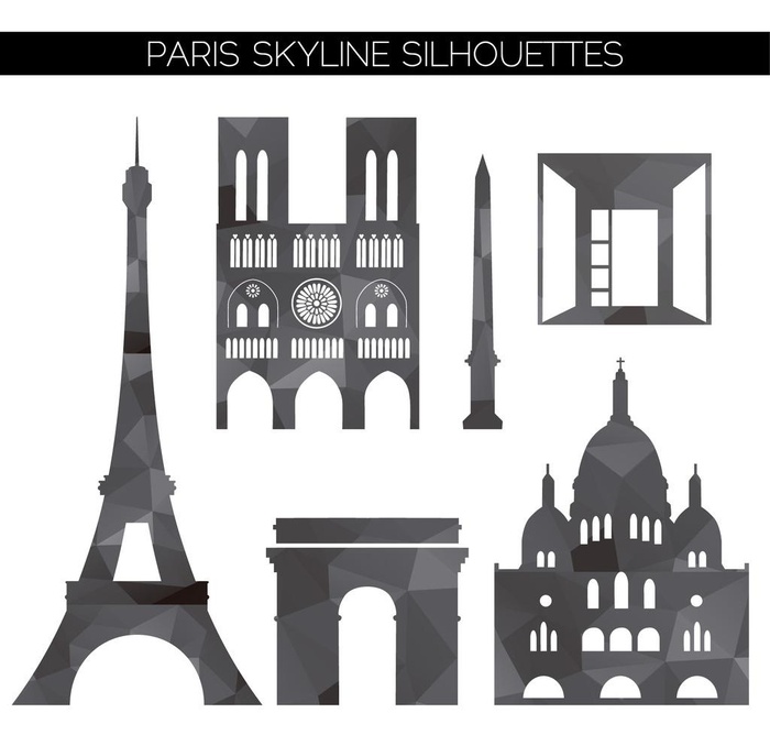 几何巴黎剪影图片