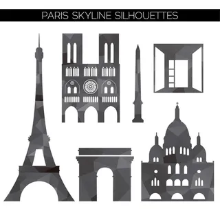 几何巴黎剪影图片