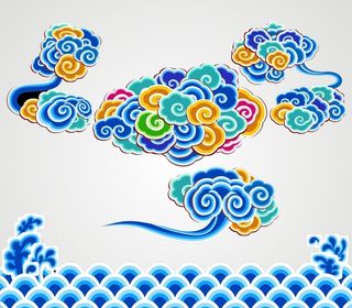 彩色祥云图片